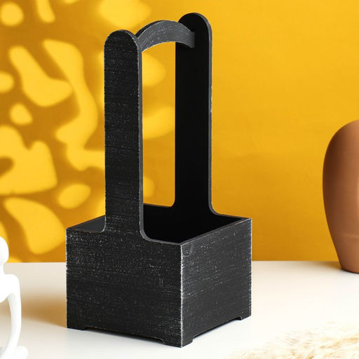 Кашпо - ящик деревянный Прованс 13,5х13,5х30 см черный - Дарим красиво фото 2