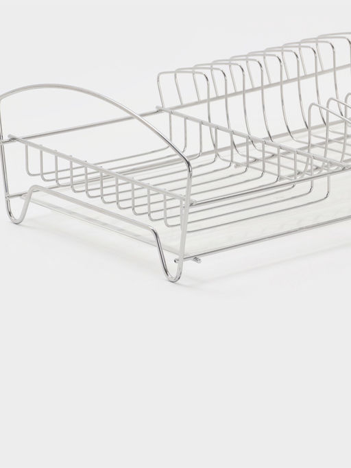 Сушилка для тарелок и кружек с поддоном 39*25*12 см, цвет хром