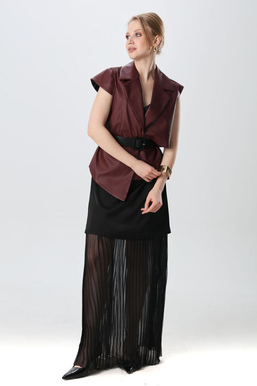 Костюм NIKVA н1018-2 чёрный и бордо  фото 3