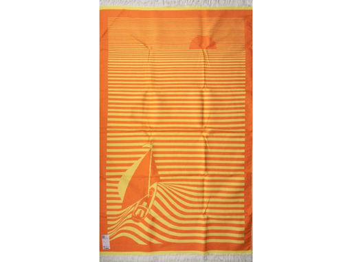 8с22.112ж1 По волнам (персик2) Полотенце х/б 104х175см