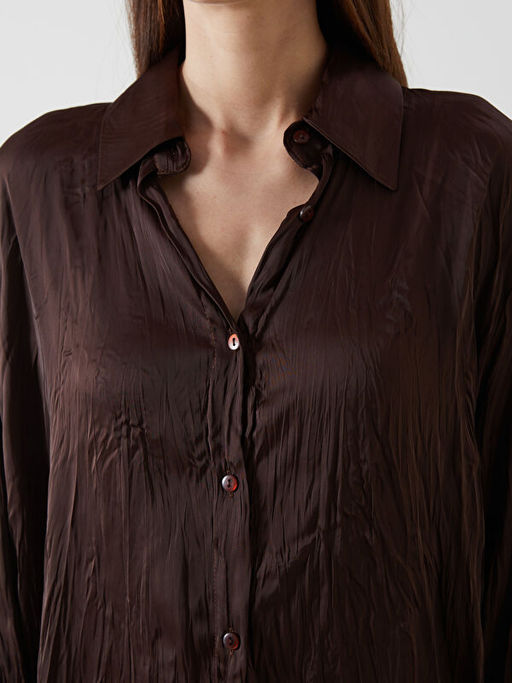 Oversize Saten Kad?n G?mlek Tunik