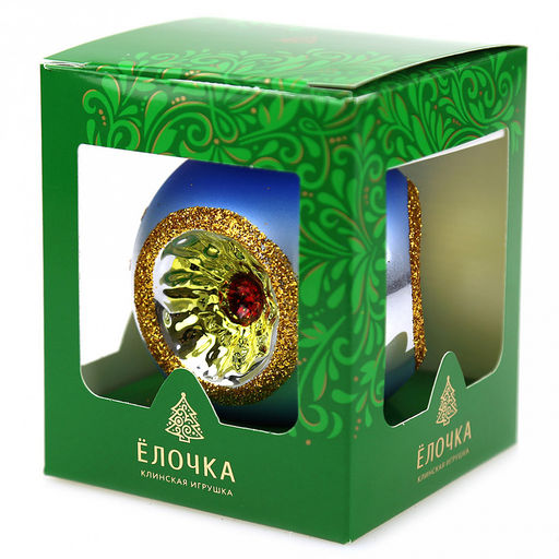 Елочная игрушка шар стеклянная Фонарики д8,5см, ручная художественная роспись, цвета микс, подарочная упаковка (Россия) - Домашняя Мода фото 5