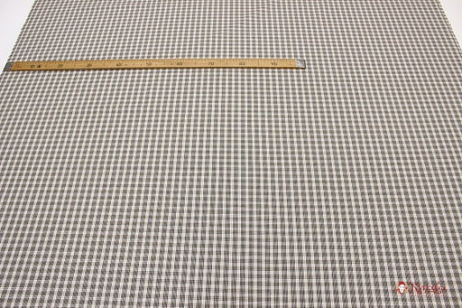 Пестрядь Мелкая клетка цв.серый/бежево-желтый, ш.1.5м, хлопок-100%, 130гр/м.кв - Купава фото 2