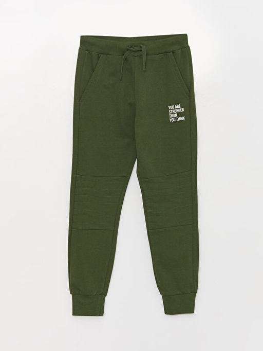 Beli Lastikli Bask?l? Erkek ?ocuk Jogger E?ofman Alt?