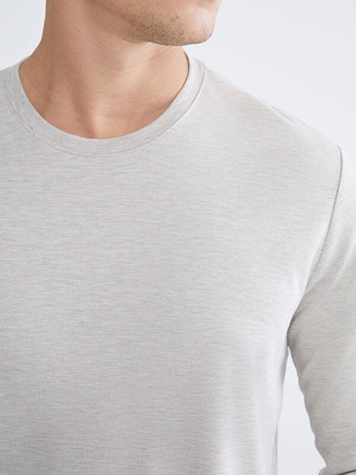 Bisiklet Yaka Uzun Kollu Erkek Sweatshirt