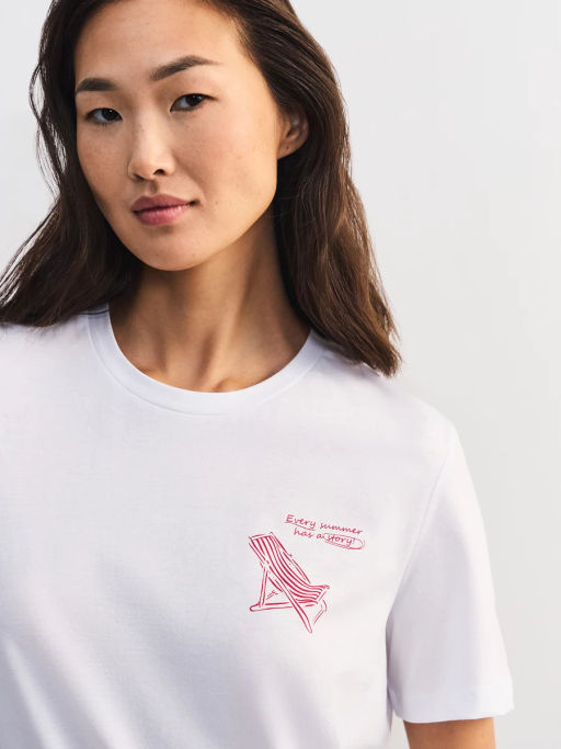 Футболка из хлопка с принтом ZR2605013411-1 / Zarina