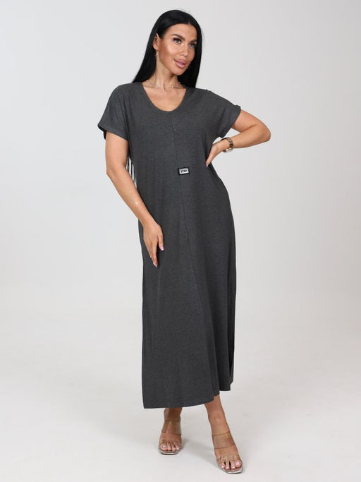 631 ПЛАТЬЕ ЖЕНСКОЕ (Темно-серый меланж) - А-дина фото 2
