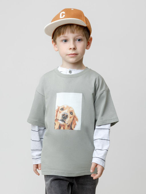 КР 302915/оливковый 0209 к642 фуфайка (футболка) для мал - Crockid фото 3