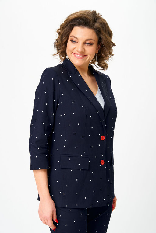 Костюм БелЭльСтиль 412/586 темно-синий, горох  фото 4