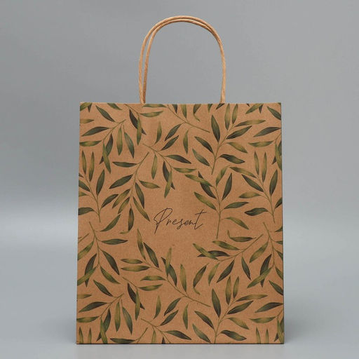 Цена за 2 шт. Пакет подарочный крафтовый, упаковка, «Подарок», ML 23 х 27 х 11.5 см