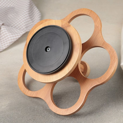 Банки для хранения сыпучих с ложками на деревянной подставке Эстет, 5 предметов: 100 мл, 7.77 см, керамические, белые - Simaland фото 3