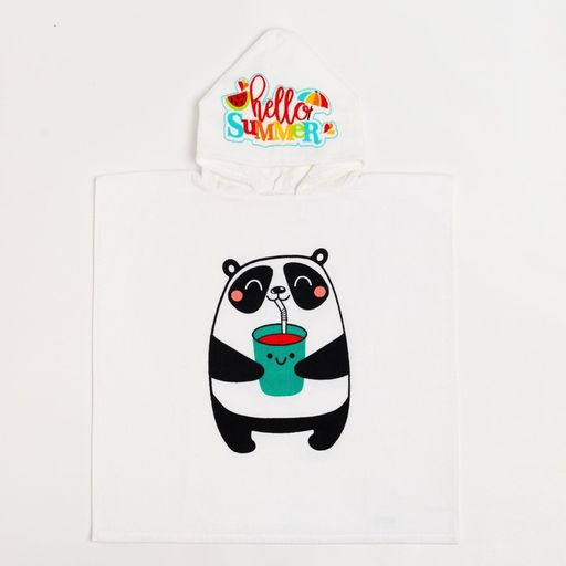 Полотенце-пончо детское махровое Крошка Я Панда 60х120см, 100% хлопок, 300гр/м2  фото 18