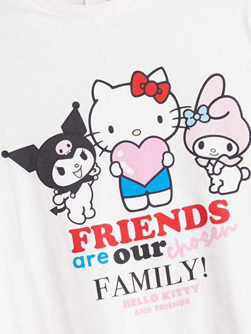 Hello Kitty ve Arkada?lar? Bask?l? K?z ?ocuk Ti??rt
