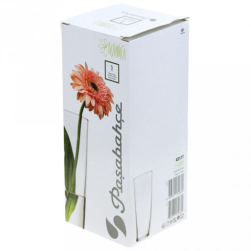 Ваза стеклянная для цветов "Ботаника (Botanica)/Флора (Flora)" д7-10см, h26см, цветная коробка, Pasabahce (Турция)