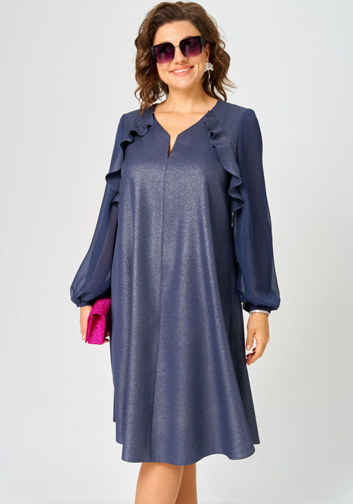 Платье EVA GRANT 7322 А синий баклажан