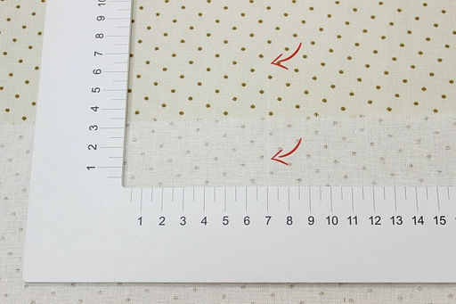 Бязь Очень мелкий темный горох (2мм) на св.бежево-молочном, ш.1.5м, хлопок-100%, 138гр/м.кв - Купава фото 2