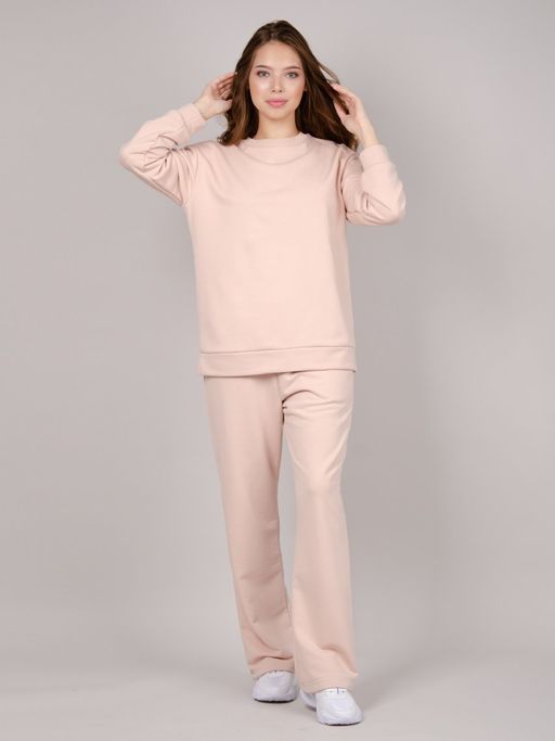 Костюм Лайк бежевый, футер петля - Малина фото 11