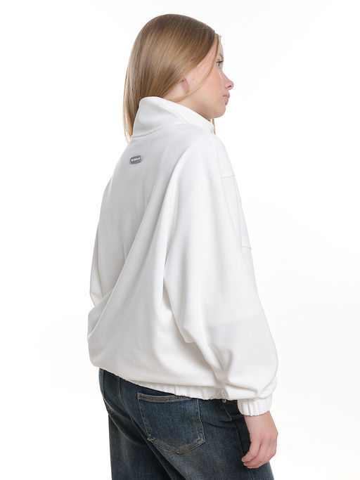 Толстовка на молнии для девочки 22-3208 белый - Mini maxi фото 14