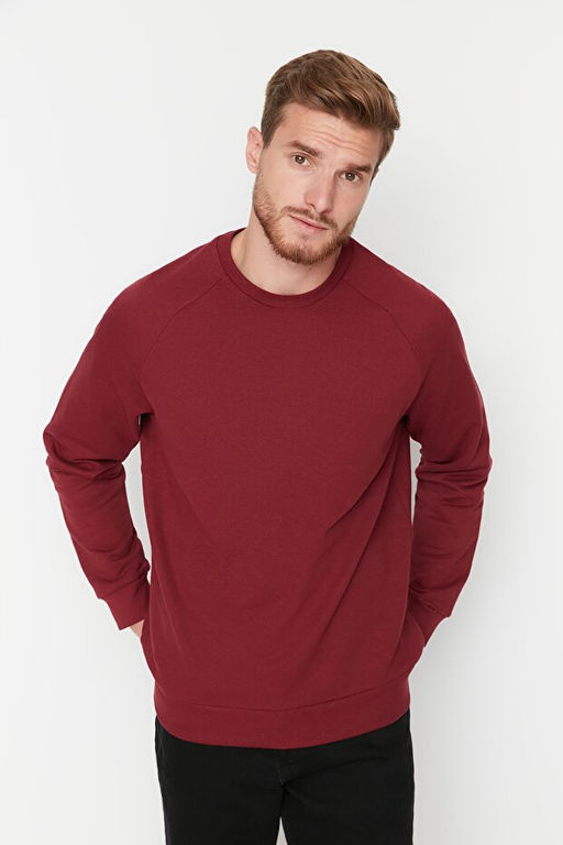 Bordo Regular/Normal Kesim __i Polar/S_cak Tutan Sweatshirt TMNAW23SW00189 - Trendyolmilla фото 2