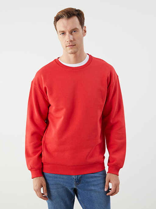 Bisiklet Yaka Erkek Sweatshirt