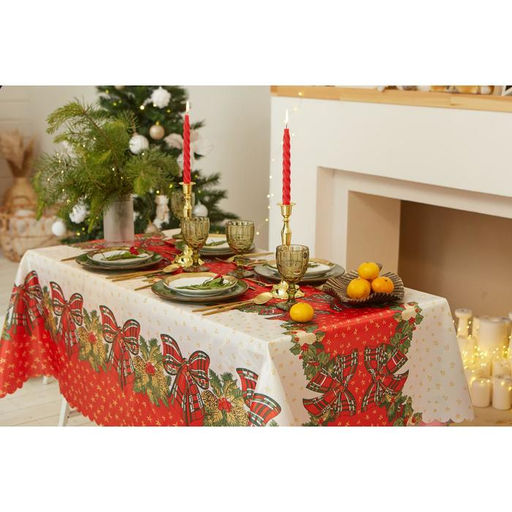 Скатерть новогодняя Доляна Счастливого Нового года 145*260 +/- 2 см, 100% п/э  фото 8