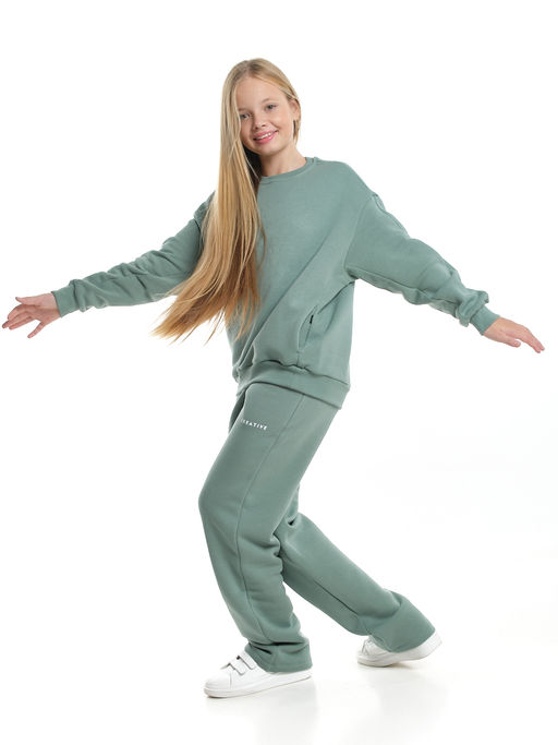 Спортивный костюм с начесом для девочки подростковый 22-1212 мятный - Mini maxi фото 2