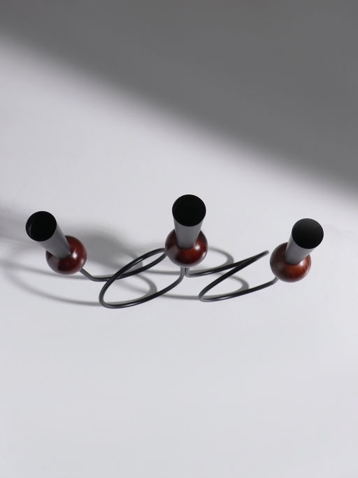 Подсвечник на 3 свечи «Канделябр. Параллельные вселенные», d=2.2 см, чёрный, 25×3.5×27.3 см