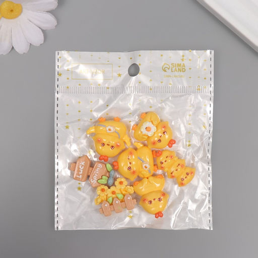 Декор для творчества пластик «Цыплята», ассорти, набор 7 шт., 2×2×1 см