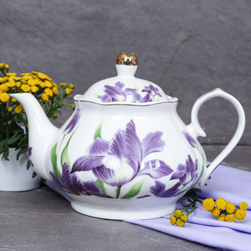 Чайник заварочный 800 мл / GF3-TP /уп 18/ костяной Ирисы - Галеонтрейд фото 12