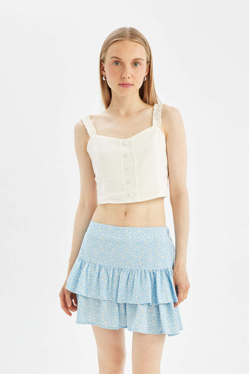 Марокканская мини-юбка с крутым принтом и высокой талией - Defacto фото 3