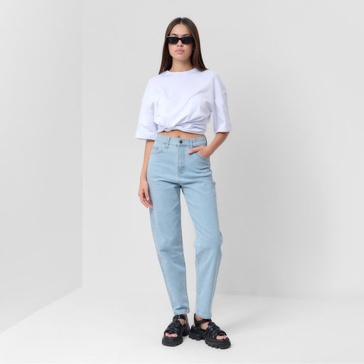 Джинсы женские мом MIST: Denim, размер (28) 44, голубые