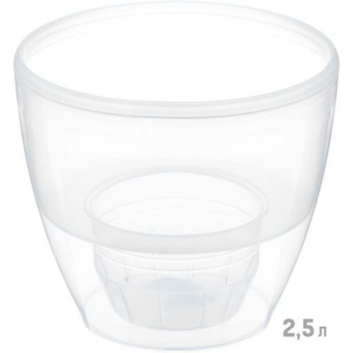 Горшок для цветов ДЕКО ТВИН 2.5л, Прозрачный (ДЕК 2,5 ПР) /Крассула/  фото 2