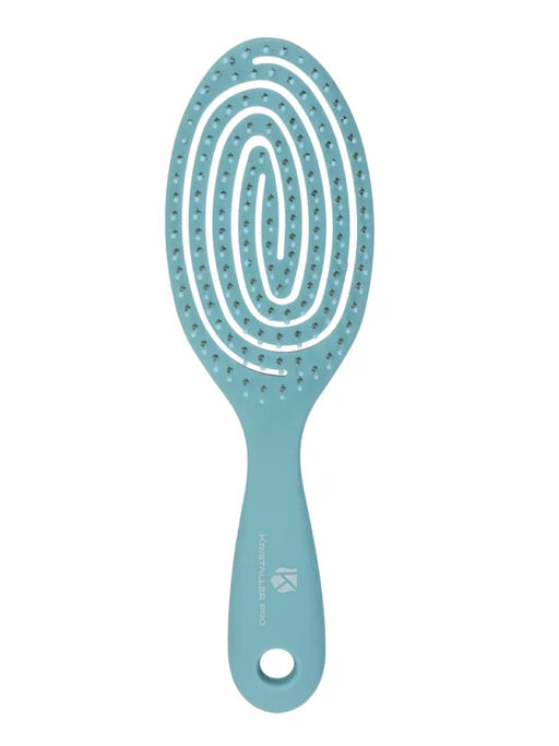Kristaller Расческа для волос продувная / Улитка 2192, нейлоновые штифты, 18,4 см, голубой  фото 2