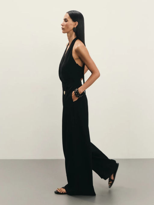 Комбинезон из тенселя и льна с открытой спиной / Zarina  фото 3