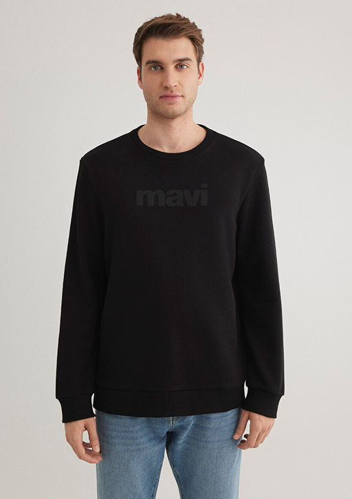 Mavi Logo Bask?l? Siyah Sweatshirt  фото 4