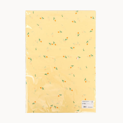 Цена за 10 шт. Бумага упаковочная тишью, Цветы, желтый, 50 см ? 70 см 17 грамм