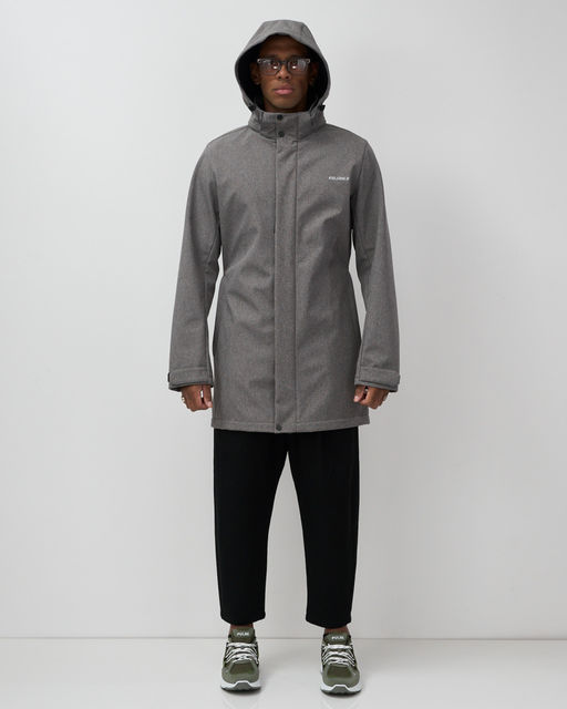 Парка спортивная мужская с капюшоном softshell серого цвета 9565Sr - Mtforce фото 17