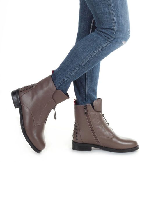 04-XH-FT547-9118-2M KHAKI Ботинки женские (натуральная кожа, натуральный мех) - Фабричный китай фото 2