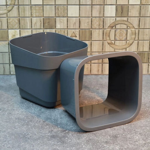 Горшок для цветов 7л d221 h 207мм серый HILLS - Полимербыт фото 5