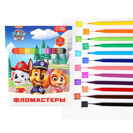 Фломастеры Щенячий патруль, 12 цветов, вентилируемый колпачок - Paw patrol фото 7