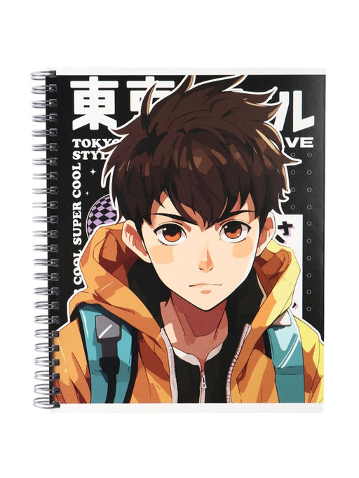 Тетрадь 96 листов в клетку, на гребне Аниме Парень, МИКС - Calligrata фото 4