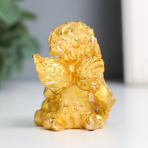 Фигурка полистоун Ангел с сердцем, золото, 4.5?4.5?5.7 см, МИКС