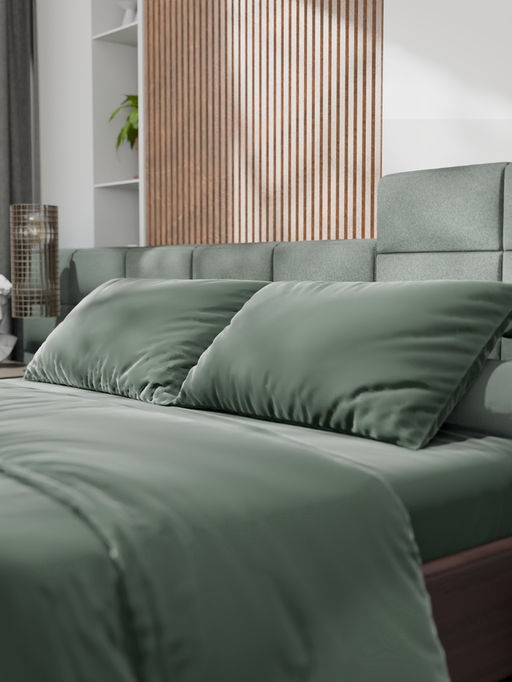 Постельное бельё 1.5-спальное «Этель», тенсель, оливковое