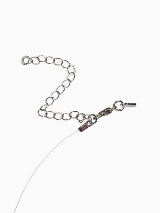 Колье на леске «Капля росы», белый в серебре