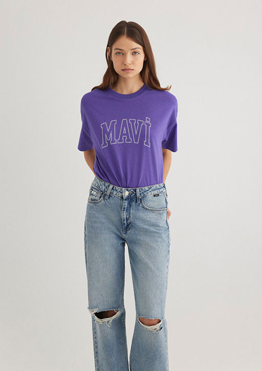 Mavi Logo Bask?l? Mor Tisort  фото 2