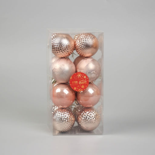 Ёлочные игрушки Венера, шары новогодние, d=6 см, набор 16 шт., розовое золото - Зимнее волшебство фото 2