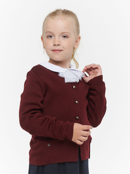 Жакет для девочек 193-7105. 1096 бордо