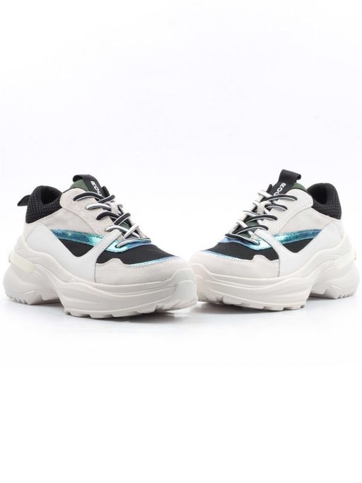 05-DMG11-2 WHITE/GREEN Кроссовки женские (нат.кожа, нат.замша, текстиль) - Фабричный китай фото 14