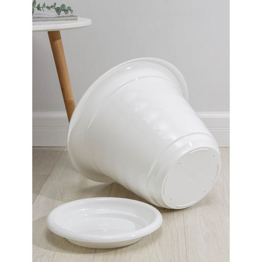 Горшок для цветов с поддоном «Виола», 16 л, пластиковый, белый