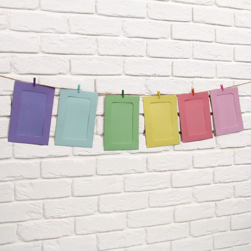 Фоторамки на прищепках «Цветные», 6 шт.